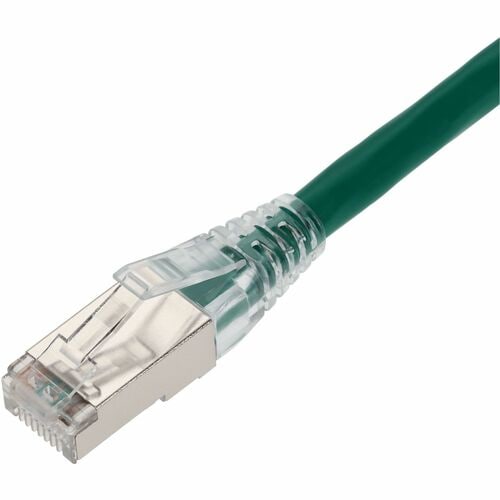 Câble Ethernet blindé en PVC vert AddOn 7 pieds CAT 6A, anti-accroc, gaine transparente facile, RJ45