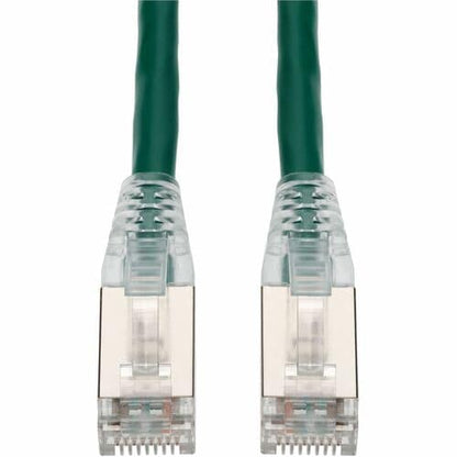 Câble Ethernet blindé en PVC vert AddOn 7 pieds CAT 6A, anti-accroc, gaine transparente facile, RJ45