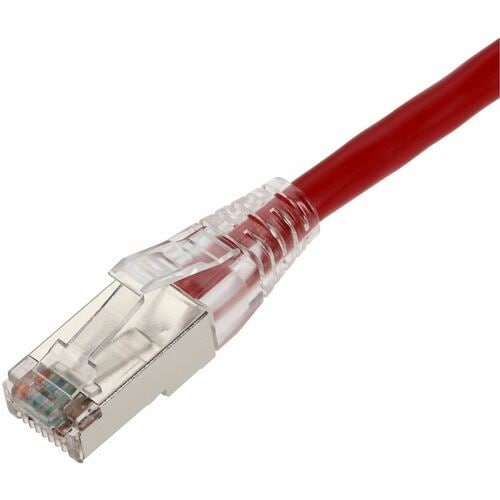 Câble Ethernet blindé en PVC rouge Cat. 6A AddOn 7 pieds, anti-accroc, gaine transparente facile, RJ45