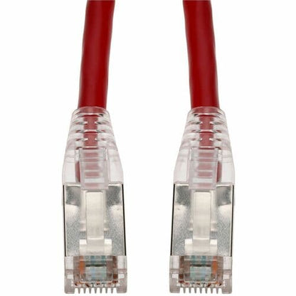Câble Ethernet blindé en PVC rouge Cat. 6A AddOn 7 pieds, anti-accroc, gaine transparente facile, RJ45