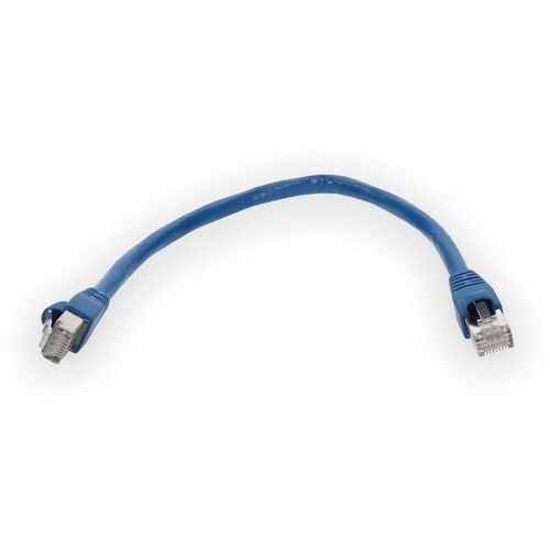 Câble de raccordement en cuivre PVC Cat6A STP bleu anti-accrocs RJ-45 (mâle) vers RJ-45 (mâle) AddOn 7 pieds