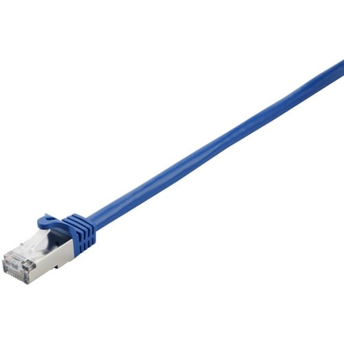 Câble V7 bleu Cat7 blindé et déjoué (SFTP) RJ45 mâle vers RJ45 mâle 0,5 m 1,6 pi