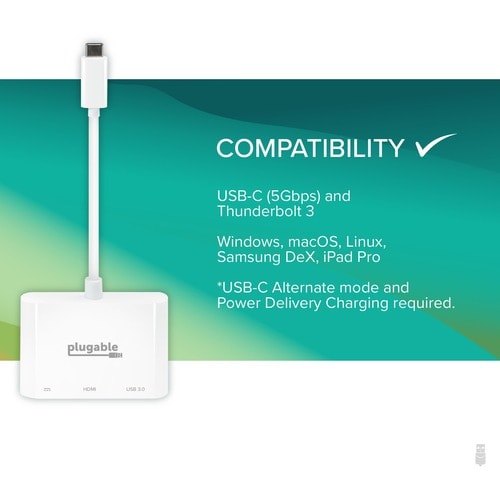 Adaptateur multiport USB C vers HDMI enfichable