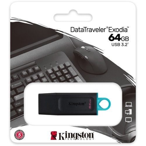 64GB USB3.2 GEN 1 DATATRAVELER EXODIA BLACK + TEAL