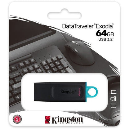 64GB USB3.2 GEN 1 DATATRAVELER EXODIA BLACK + TEAL