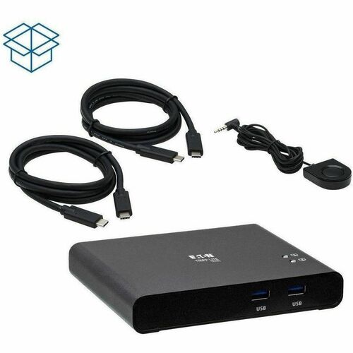 Tripp Lite by Eaton B003-HC2-DOCK1 2-Port USB-C KVM Dock, Black - 2 Computer(s) - 1 Local