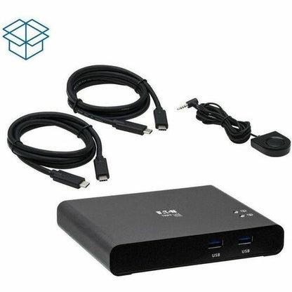 Tripp Lite by Eaton B003-HC2-DOCK1 2-Port USB-C KVM Dock, Black - 2 Computer(s) - 1 Local