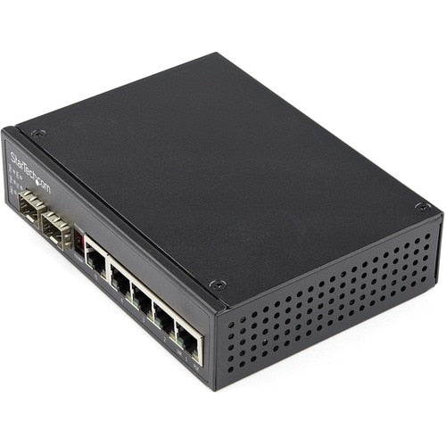 COMMUTATEUR ENET INDUSTRIEL 5 PORTS GIGABIT 5 EMPLACEMENTS POE + 2 SFP