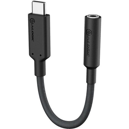 Adaptador de audio USB-C a 3,5 mm ALOGIC Elements PRO de 10 cm - Negro - Miniteléfono/
