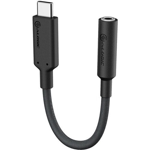 Adaptador de audio USB-C a 3,5 mm ALOGIC Elements PRO de 10 cm - Negro - Miniteléfono/