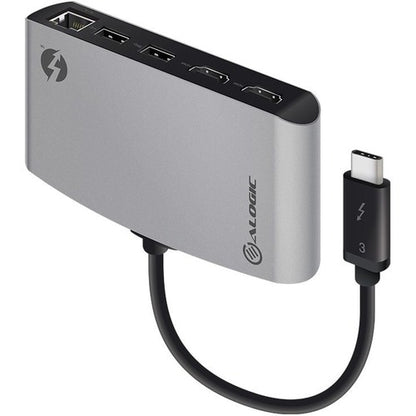 Estación de acoplamiento portátil ALOGIC ThunderBolt 3 Dual HDMI con 4K - Gris espacial - 2