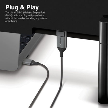 Cable USB-C (macho) a DisplayPort (macho) de Alogic - Serie Ultra - 4K 60 Hz - Gris espacial - 2 m