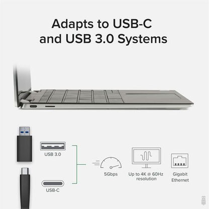 Adaptateur double écran Plugable 4K DisplayPort et HDMI avec Ethernet pour USB 3.0 et USB-C