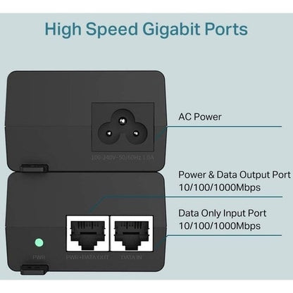 Inyector PoE+ TP-Link: entrada de 120 V CA y 230 V CA