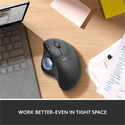 Souris sans fil à boule de commande Logitech ERGO M575 - Contrôle facile par le pouce,