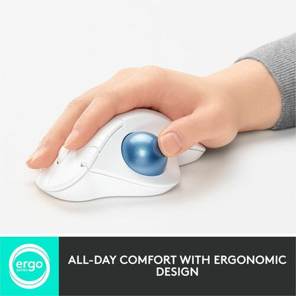 Boule de commande sans fil Logitech Ergo M575 Blanc cassé
