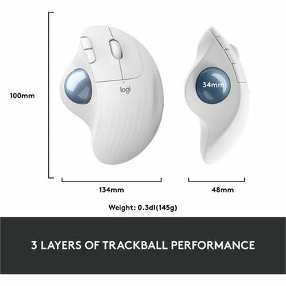 Boule de commande sans fil Logitech Ergo M575 Blanc cassé