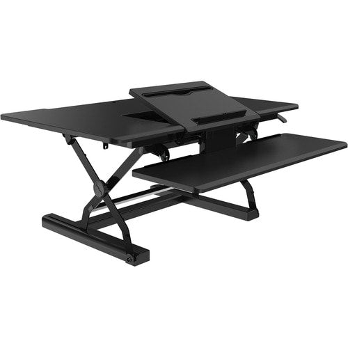 Poste de travail assis-debout de 91 cm (36 po) pour ordinateur portable, hauteur réglable de 12,7 à 43,2 cm (5 à 17 po)