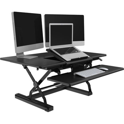 Poste de travail assis-debout de 91 cm (36 po) pour ordinateur portable, hauteur réglable de 12,7 à 43,2 cm (5 à 17 po)
