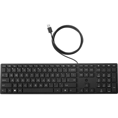 HP Wired Desktop 320K Keyboard - Cable Connectivity - USB Interface