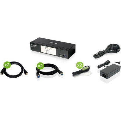 KVM 4K 2 PORTS AVEC CONNEXION HDMI HUB USB 3.0 AUDIO TAA