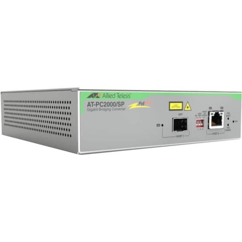 Allied Telesis PoE+ to SFP Switching Media Converter - Network (RJ