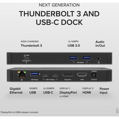 Estación de acoplamiento enchufable Thunderbolt 3 y USB C con