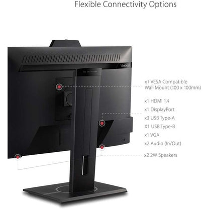 Moniteur LED Full HD ViewSonic Graphic VG2440V 24 pouces avec webcam - 16:9 - Noir