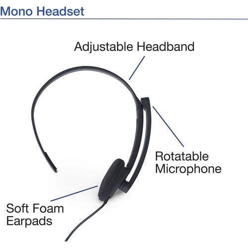 Verbatim Mono Headset with Microphone and In