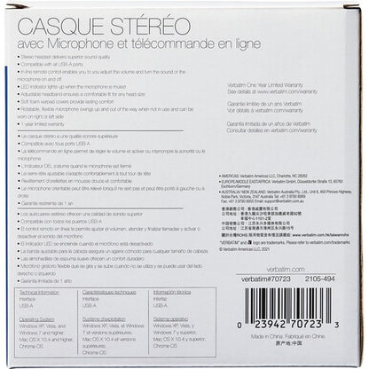 Verbatim Stereo Headset with Microphone and In
