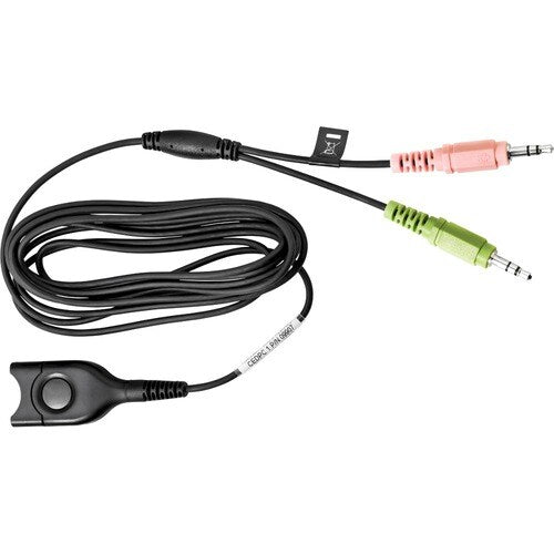 CEDPC1 Cable PC Fácil de desconectar a 2 miniconectores de 3,5 mm y 1/8"