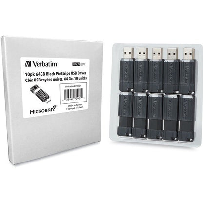 64GB PINSTRIPE USB FLASH DRIVE MULTI 10