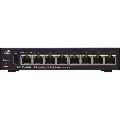 CISCO SG250-08HP 8PORT GB POE SMART SWITCH REMANUFACTURED