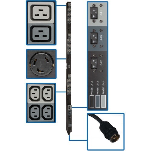 Unité de distribution d'alimentation Tripp Lite par Eaton PDU3V6H50A 45 prises - Basique - Hubbel CS8365C