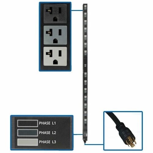 Unité de distribution d'alimentation Tripp Lite by Eaton PDU3V6L2120LV 42 prises - Basique - NEMA L21-20
