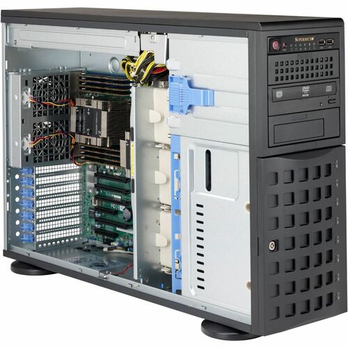 Tour noire ultra silencieuse 4U SC74 5BTQ avec alimentation rouge 1200 W