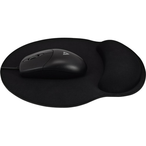 V7 MP03BLKV7 Memory Foam Mouse Pad with Wrist Rest