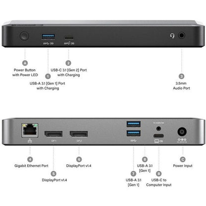 Estación de acoplamiento universal dual 4K ALOGIC con 65 W