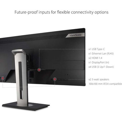 Moniteur LED ViewSonic Graphic VG3456 34" UWQHD - 21:9 - Noir
