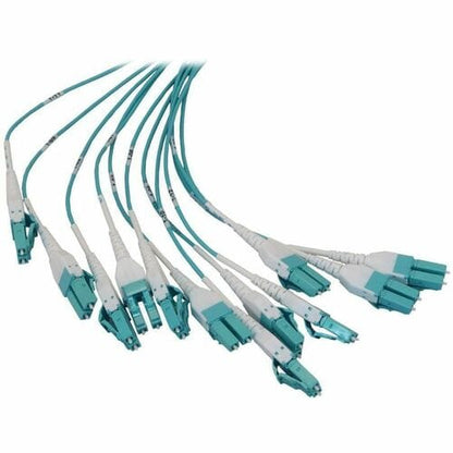 Panneau de fibres préchargé Tripp Lite by Eaton N48M-2L24L-10 - 24 x Duplex - Hauteur 1U - Aqua, Blanc