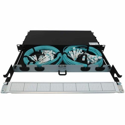 Panneau de fibres préchargé Tripp Lite by Eaton N48M-2L24L-10 - 24 x Duplex - Hauteur 1U - Aqua, Blanc