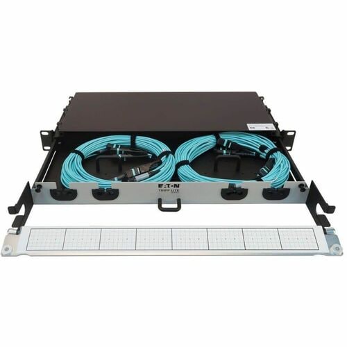 Panel de fibra precargado Tripp Lite by Eaton N48M-2M3X8M-20 - 1U de alto - Aqua, negro