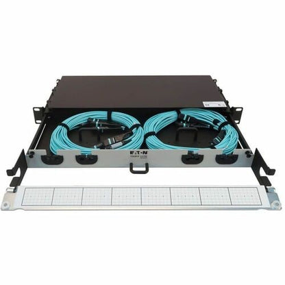 Panel de fibra precargado Tripp Lite by Eaton N48M-2M3X8M-20 - 1U de alto - Aqua, negro