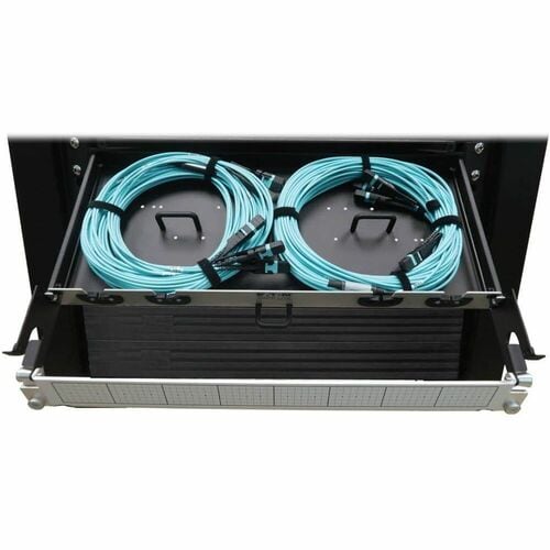 Panel de fibra precargado Tripp Lite by Eaton N48M-2M3X8M-20 - 1U de alto - Aqua, negro - 19" Wi