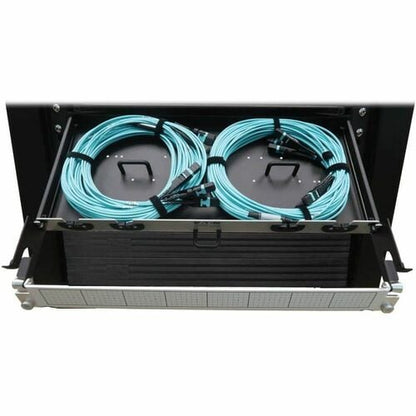 Panel de fibra precargado Tripp Lite by Eaton N48M-2M3X8M-20 - 1U de alto - Aqua, negro - 19" Wi