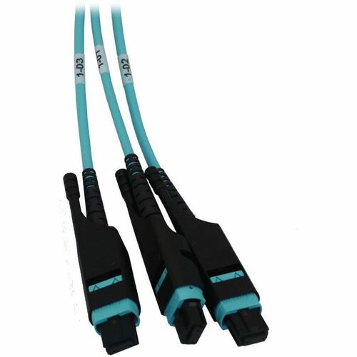Panneau de fibres optiques préchargé Tripp Lite by Eaton N48M-4M3X8M-10 – Hauteur 1U – Aqua – 19"