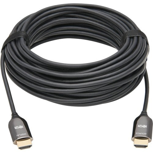 Cable de fibra óptica activo HDMI P568F-15M-8K6 de Tripp Lite by Eaton, M/M, negro, 15 m (49 pies)