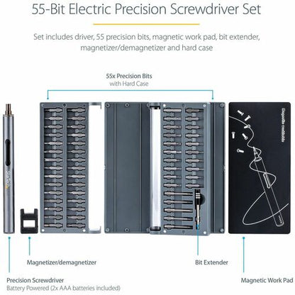 StarTech.com 55-Bit Electric Precision Screwdriver Set