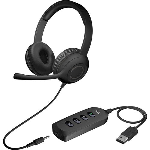 Auriculares estéreo Cyber ​​Acoustics con USB y conector de 3,5 mm