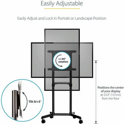 StarTech.com Mobile TV Cart, Portable Rolling TV S